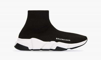 BALENCIAGA MEN'S SPEED RECYCLED SNEAKER IN BLACK/WHITE