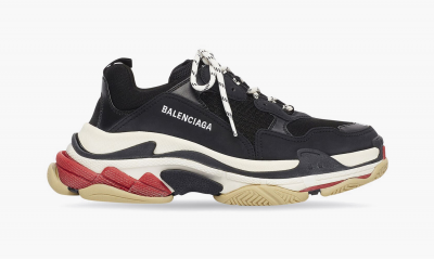 BALENCIAGA MEN'S TRIPLE S SNEAKER IN BLACK