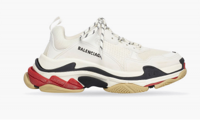BALENCIAGA MEN'S TRIPLE S SNEAKER IN WHITE