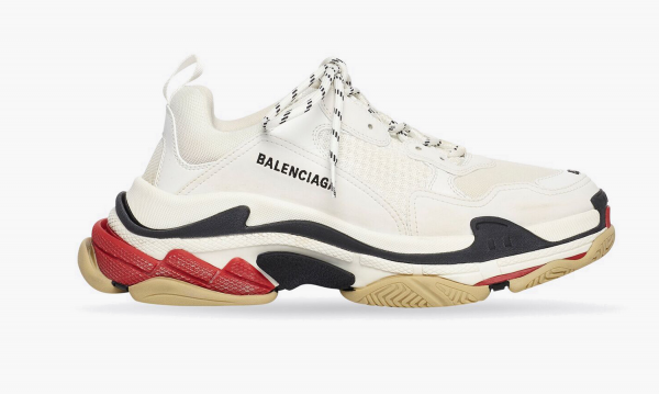 BALENCIAGA MEN'S TRIPLE S SNEAKER IN WHITE