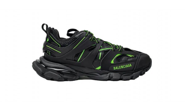 Balenciaga Track Trainer Black Green Logo