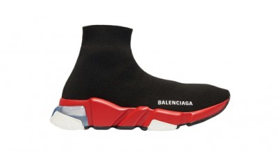 Balenciaga Speed Clear Sole Black Red
