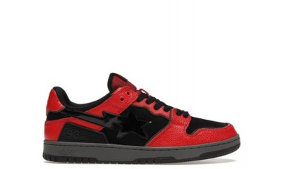 A Bathing Ape Bape SK8 Sta Red Black